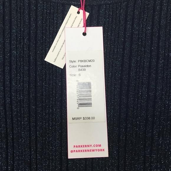 Parker Hillary Sparkly Green Blue Fuzzy Sweater - Picture 13 of 15